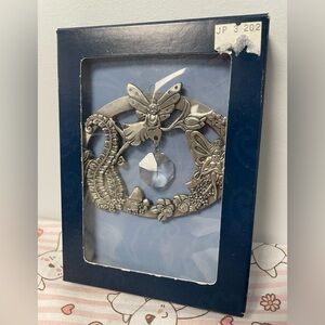 Fairy Silver Seagull Pewter Suncatcher Crystal Nova Scotia Mushroom Nature Large